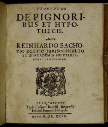 Tractatus De Pignoribus Et Hypothecis