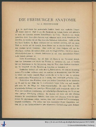 Die Freiburger Anatomie.