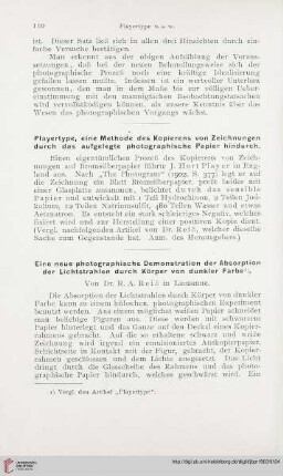 17: Eine neue photographische Demonstration der Absorption der Lichtstrahlen durch Körper von dunkler Farbe