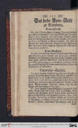 Das hohe Dom-Stift zu Wirtzburg
