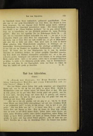 Aus dem Lehrerleben : (Schluß)