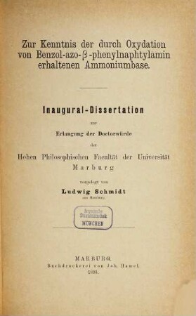 Zur Kenntnis der durch Oxydation von Benzol-azo-b-phenylnaphtylamin erhaltenen Ammoniumbase