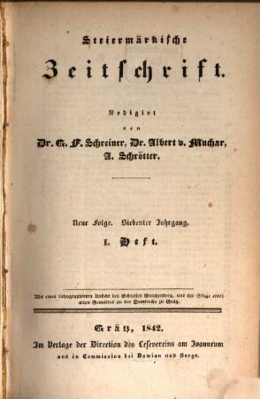 Steiermärkische Zeitschrift. 7. 1842