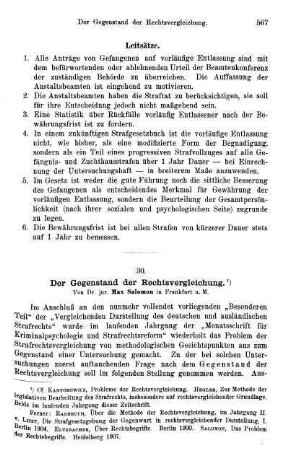 567-575, Der Gegenstand der Rechtsvergleichung