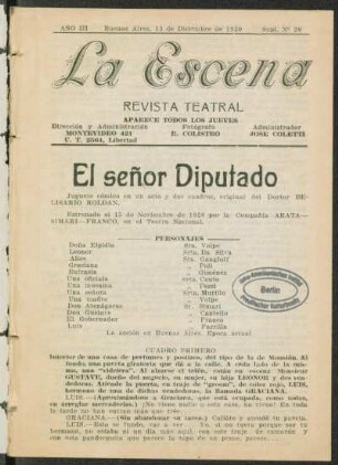 El señor diputado : juguete cómico en un acto y dos cuadros