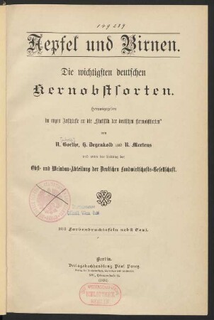 Aepfel und Birnen : die wichtigsten deutschen Kernobstsorten