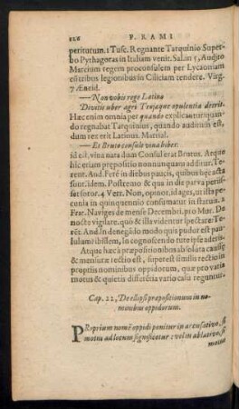 Cap. 22, De ellipsi praepositionum in nominibus oppidorum.