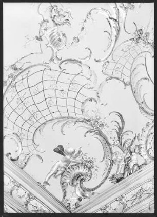 Potsdam, Stadtschloss, Arbeits- und Schlafzimmer, R.: 6, Eckdetail der Decke.