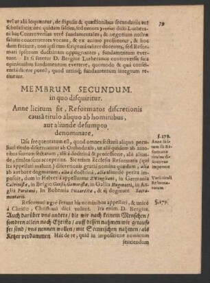 Membrum Secundum.