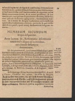 Membrum Secundum.