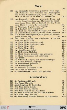 Möbel (Nr. 296-319)
