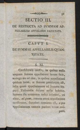 31-119, Sectio III. De Restricta Ad Svmmam Appellabilem Appellandi Facvltate.