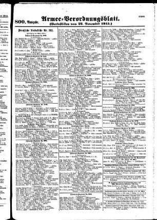800. Ausgabe. Montag, 22. November 1915