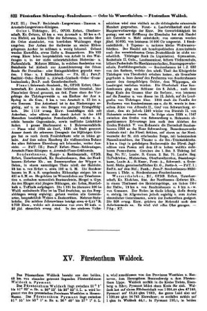 XV. Fürstenthum Waldeck