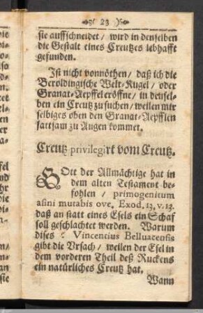 Creutz privilegirt vom Creutz.