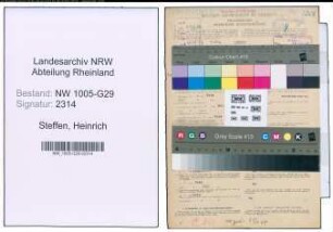 Entnazifizierung Heinrich Steffen , geb. 17.12.1905 (Bahninspektor)