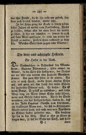 Die drey und achtzigste Historie. - Die sieben und neunzigste Historie.