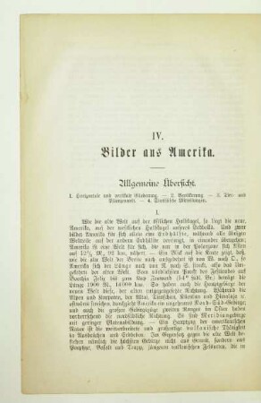 IV. Bilder aus Amerika.