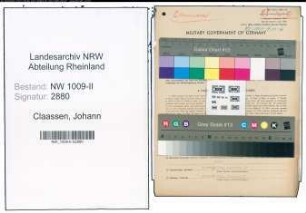 Entnazifizierung Johann Claassen0 , geb. 27.10.1912 (Spediteur)