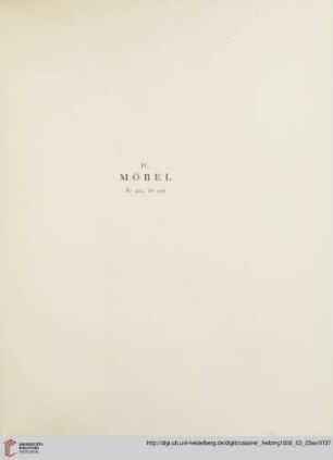 IV. Möbel (Nr. 424-429)