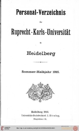 Sommersemester 1916