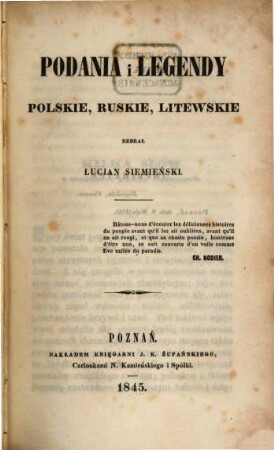 Podania i Legendy polskie, ruskie litewskie