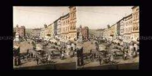 Belebter Markt auf dem Franz-Joseph-Platz, Linz