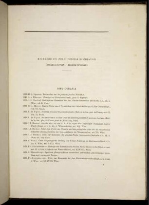 Richwerche sui pesci Fossili di Chiavòn Bibliografia