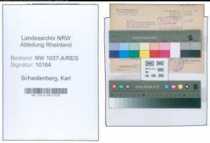 Entnazifizierung Karl Schwalenberg , geb. 30.12.1908 ()