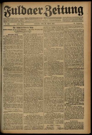 Erste Ausgabe vom Dienstag, den 10. April 1917.