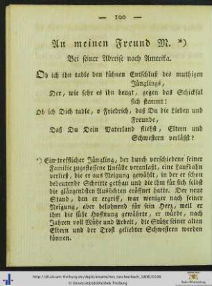 An meinen Freund M.