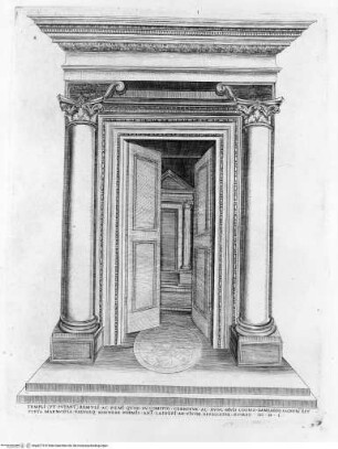 Speculum Romanae Magnificentiae, Rom, das Portal des ehemaligen Tempels des Romulus und Remus