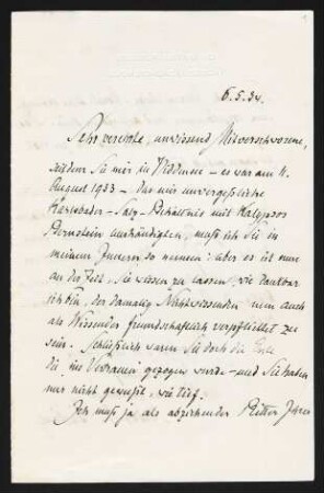 Brief von Rudolf G. Binding an Margarete Hauptmann
