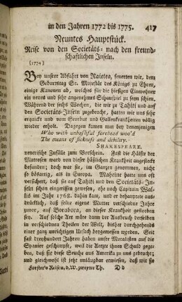 Neuntes Hauptstück. Reise von den Societäts- nach den freundschaftlichen Inseln