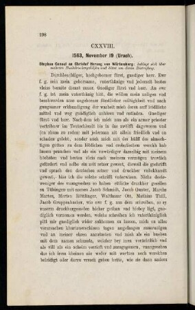 198-199, CXXVIII. 1563, November 19 (Urach)