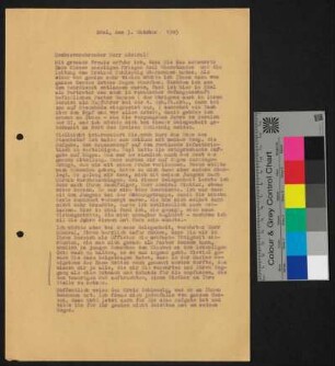 Brief - Dokumente unmittelbar nach dem 2. Weltkrieg, u.a. Entnazifizierungsverfahren