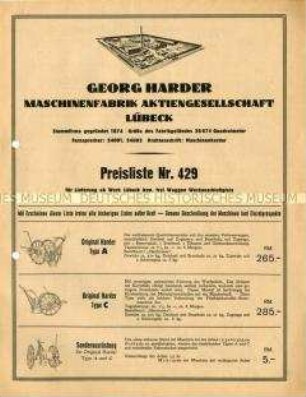 Preisliste Nr. 429
