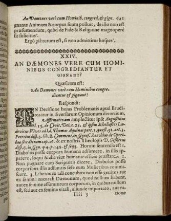 XXIV. An Dæmones Vere Cum Hominibus Congrediantur Et Gignant?