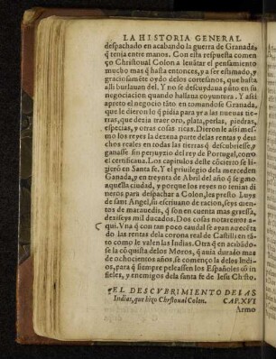 El Descubrimiento Delas Indias, que hizo Christoual Colon. Cap. XVI