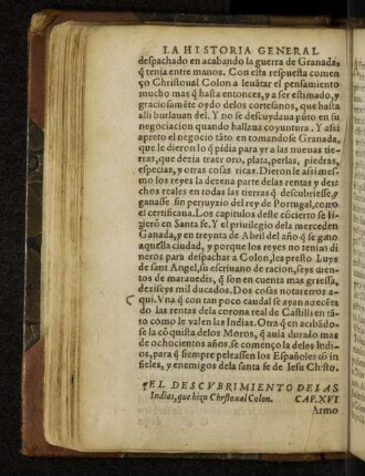 El Descubrimiento Delas Indias, que hizo Christoual Colon. Cap. XVI