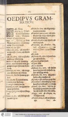 Oedipus Grammaticus