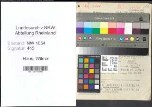 Entnazifizierung Wilma Haus , geb. 05.03.1910 ()