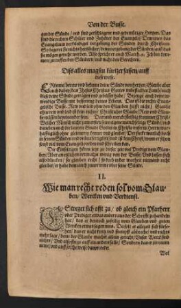 II. Wie man recht reden sol vom Glauben/ Wercken und Verdienst.