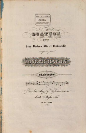 Partition des quatuors, 7. [H 3,20 ; op. 9,2]. - 18 S. - Pl.-Nr. 704
