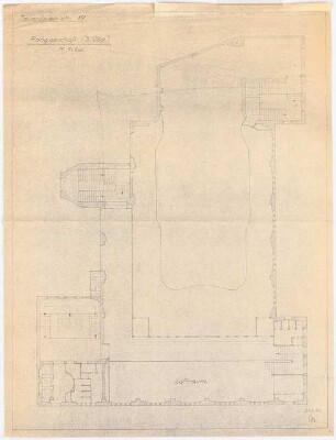 Geschäftshaus und Kino Tauentzienstraße 19-19a, Berlin-Schöneberg: Umbau des Kinos zum Kaufhaus: Grundriss 2.OG (Parkettgeschoss) 1:100
