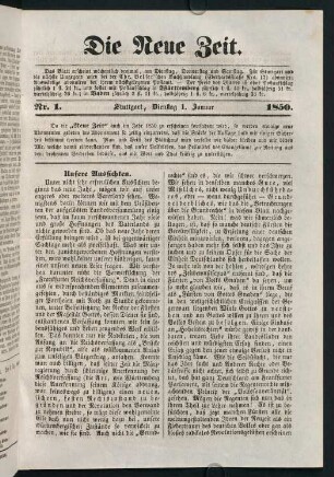 1-56, Januar 1850 (Nr. 1-14)