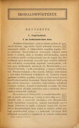 A Magyar nemzeti irodalom történeti ismertetése, 1