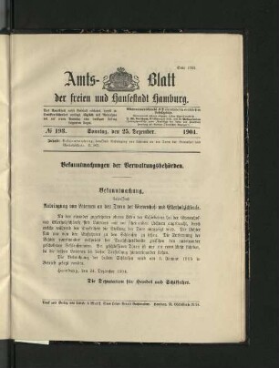 No. 193, 25. Dezember 1904.