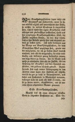 Erste Krankheitsgeschichte