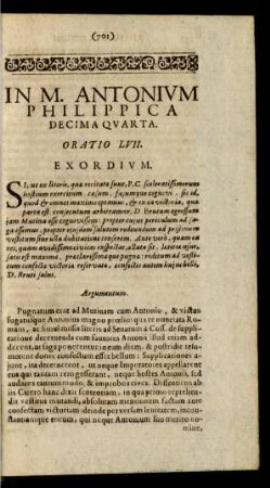 In M. Antonium Philippica Decima Quarta. Oratio LVII.